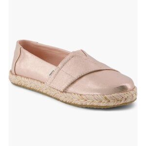 Tom’s Metallic Rose Gold Espadrille Slip-On Shoe